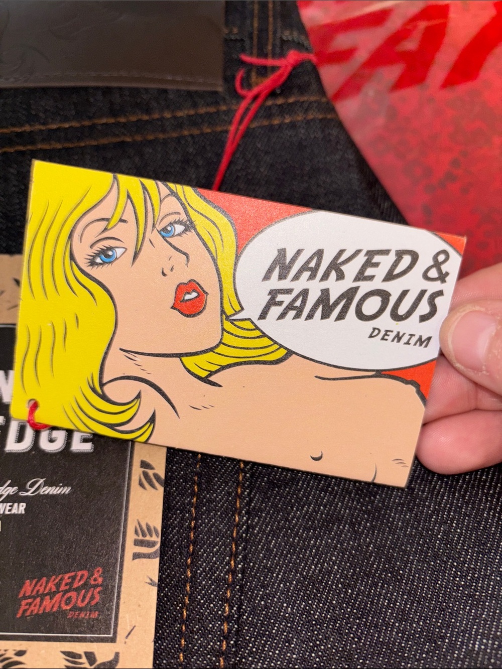 NWT Naked & Famous raw denim, dark wash - Picture 4 of 10